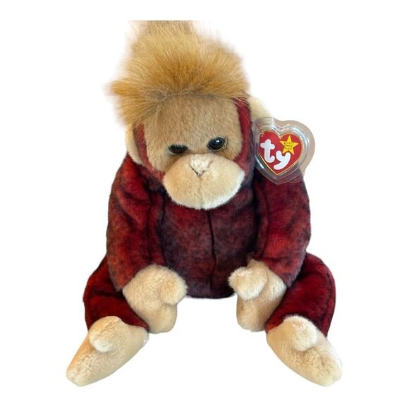 Vintage TY Beanie Original Schweetheart 1999 Large 14" Red Orangutan Plush Mint - Picture 1 of 6